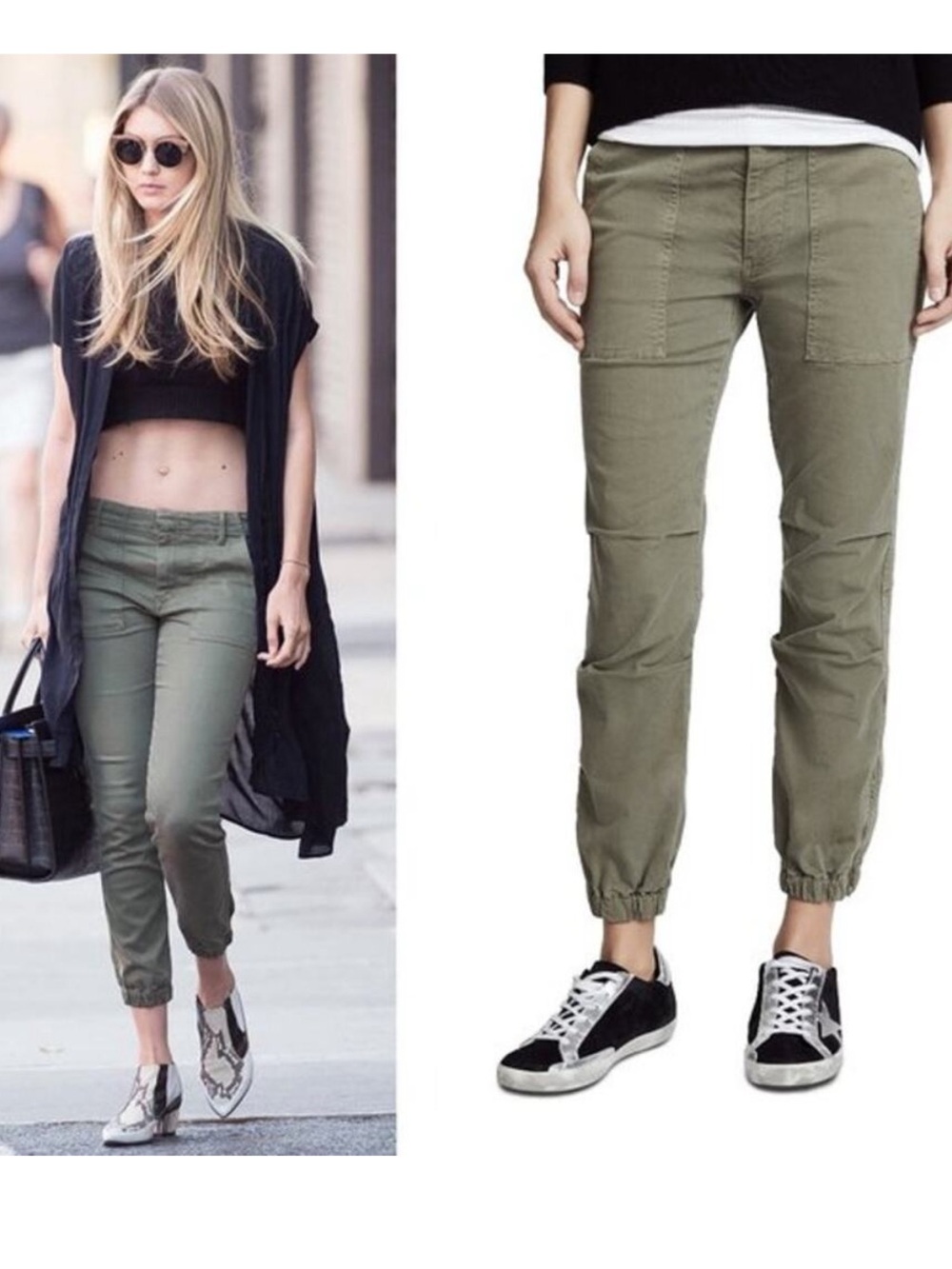 Nili Lotan NY Cropped Military Pant sz 6 Utility Cuffed Jogger - Camel/Tan